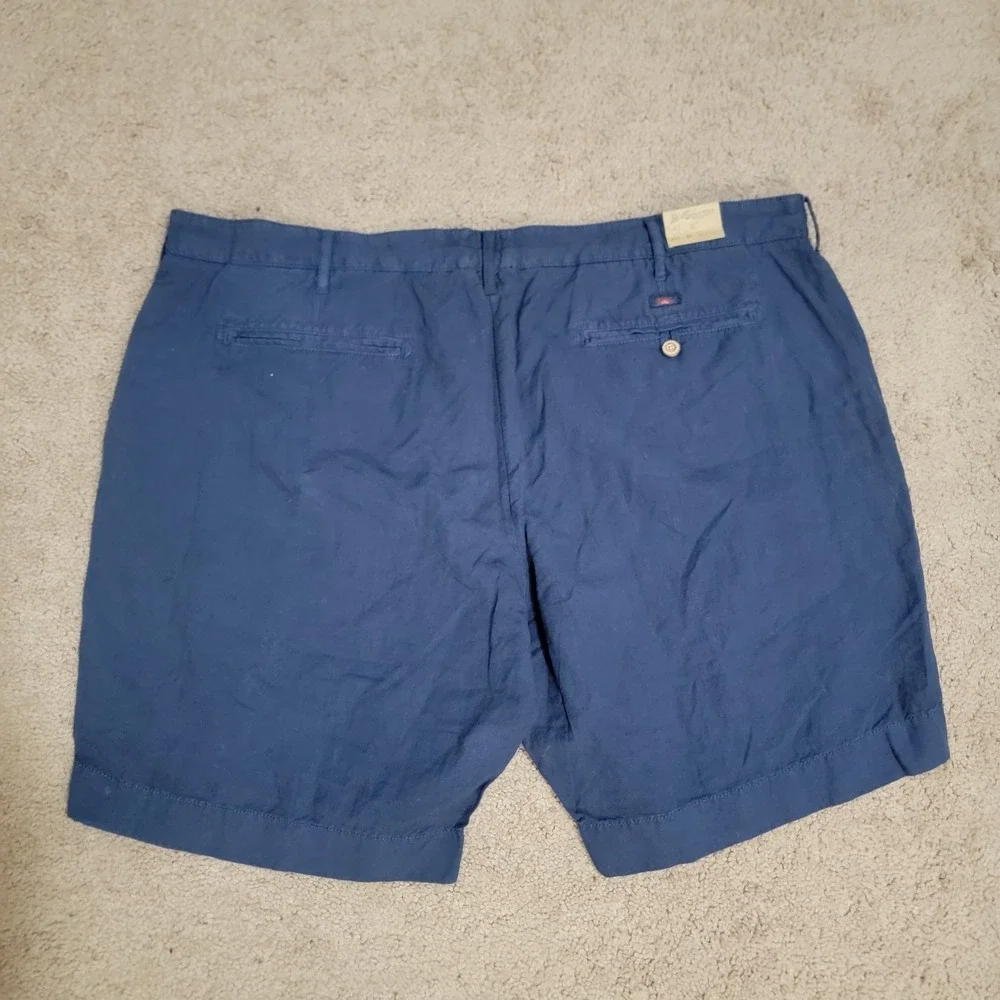 Faherty Malibu Shorts Mens 42 Navy Linen Beach Stretch Breathable Outdoors NWT